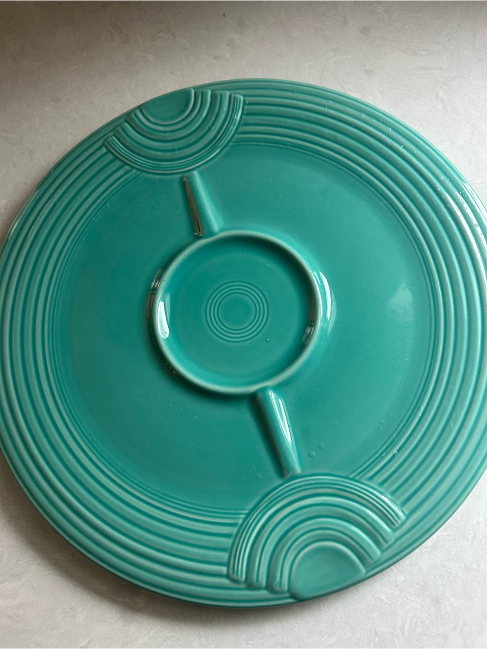 Fiesta Teal Chip & Dip Ceramic Serving Platter